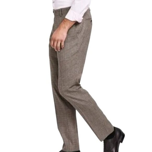 NEW Bar III Check Print Suit Separate Slim Fit Suit Pants Burgundy/Black, 30x32 - Picture 4 of 15